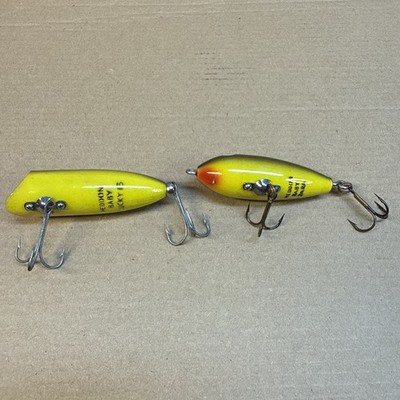 Vintage heddon dowagiac baby lucky 13 topwater lure & baby Zara bullfrog color