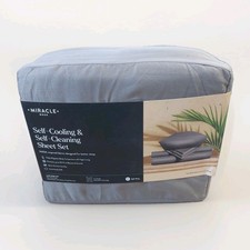Miracle Made SPLIT KING Luxe Sheet Set Self-Cooling Self-Cleaning Solid Gray