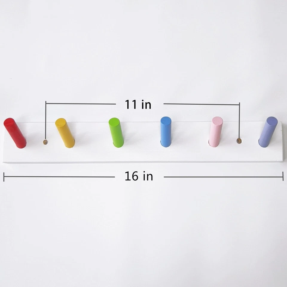 Wood Wall Mounted Coat Racks 6 Hooks Wall Hanger Key Hooks Pegs for Hanging H... - Image 4 of 4