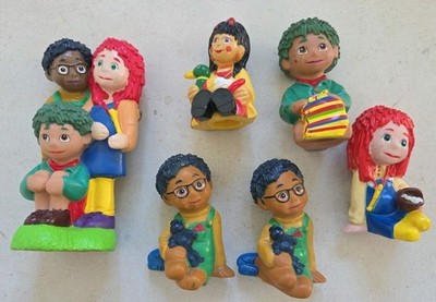 TOTS TV Stoffpuppe Productions Tilly Tom Tiny + Rosie 6x Vintage Gummi Figur Spielzeug