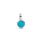 Pandora S925 Blue Turquoise Engravable Mini Medallion Charm - 793388C01 - NWOT