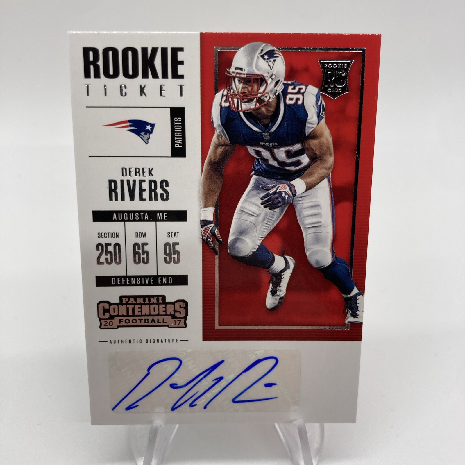 Derek Rivers Panini Contenders #157 Autograph