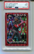 2024 Topps Chrome Elly De La Cruz Red Raywave Refractor #44 Rookie 5/5 PSA 9