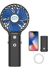 1 DAY SHIP OUT! HandFan Portable 3 Speeds Foldable 2-IN-1 Charger 20H Runtime 