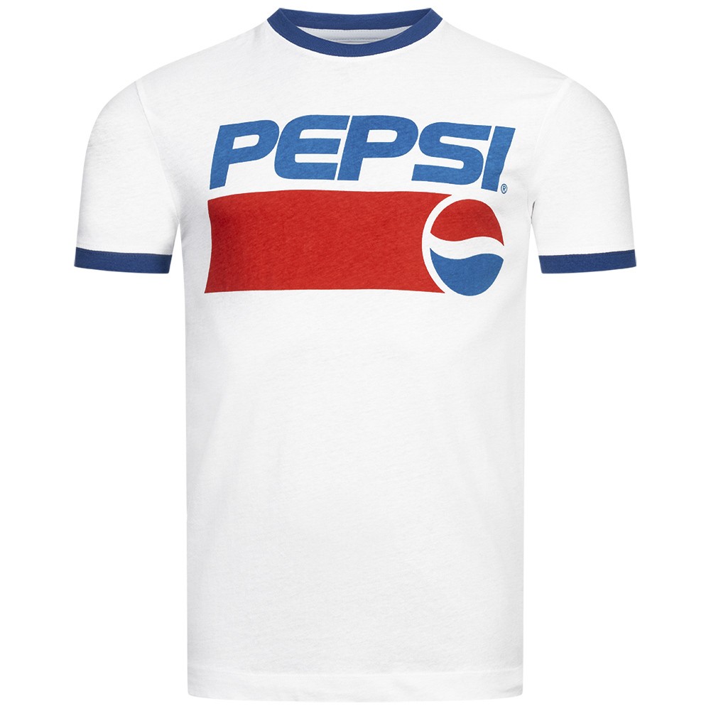 Футболка PEPSI 1991 Ringer Tee Herren Freizeit Повседневная футболка weiß neu