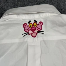 Owens Corning Pink Panther L LARGE Company Cartoon 2018 White Shirt Embroidered