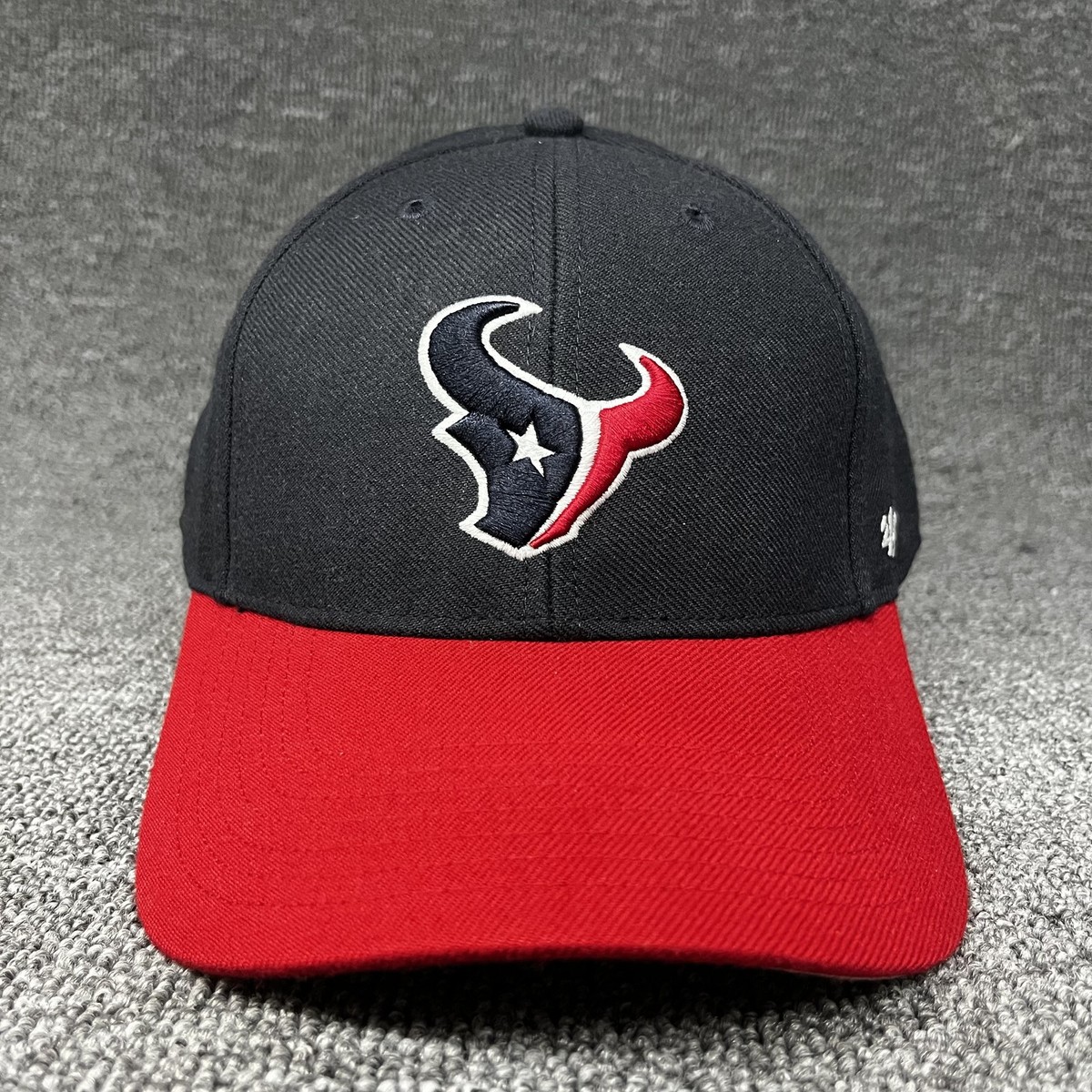 '47 Houston Texans NFL Adjustable Baseball Cap Black Red Hook & Loop Strap