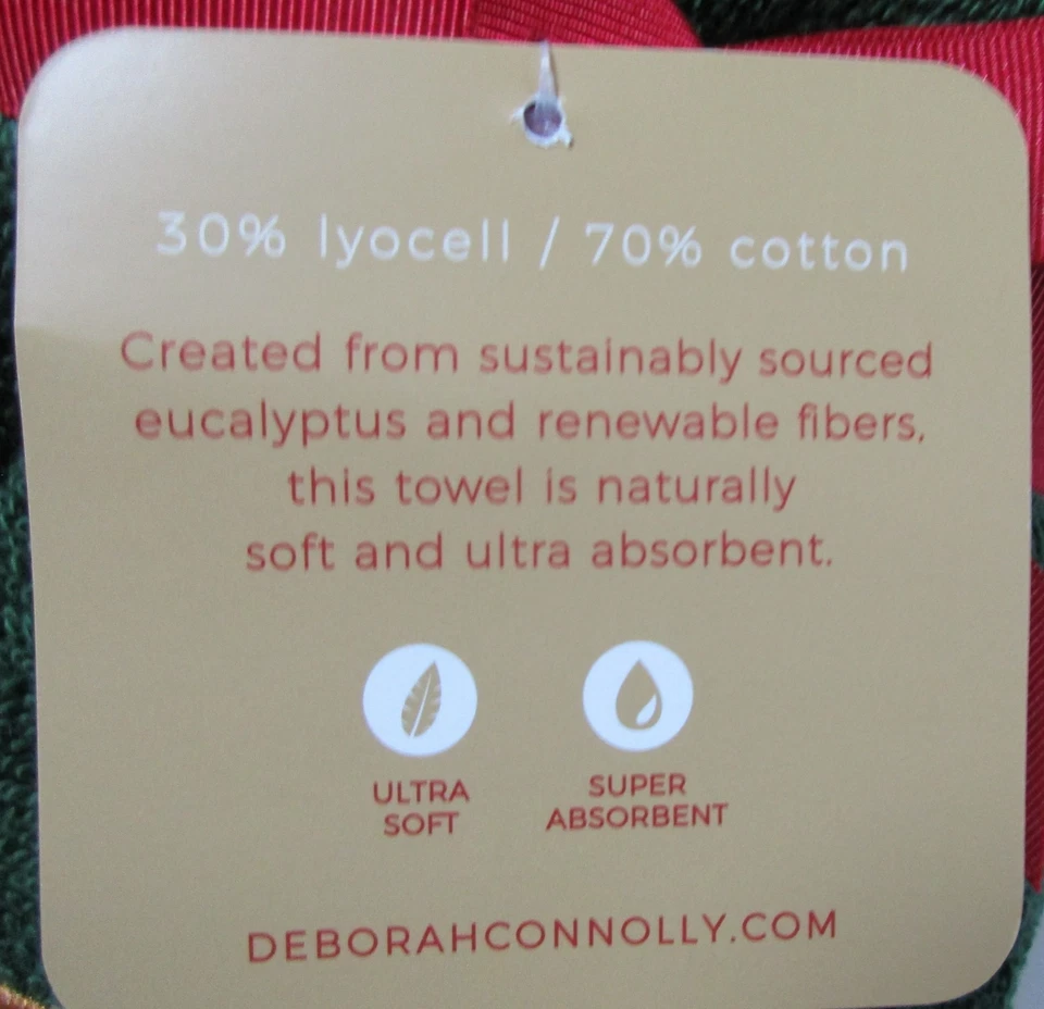 Deb Connolly Hunter Toallas de Mano Verdes 2 Piezas Set de Regalo Navidad Pan de Jengibre Hombre Foto 3 de 4