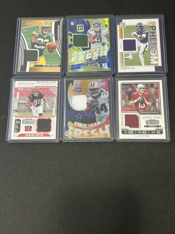 NFL 6-RC Patch Lot 2023-2025 Golden, Blue +more