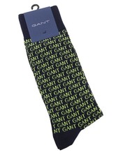 GANT Intarsia 1-Pack Men Socks OS Navy Logo Knit Unisex 1 Pair