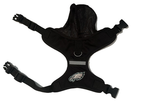 Pets First NFL Phila Eagles dog Harness collar Sewn logo Black Sz S