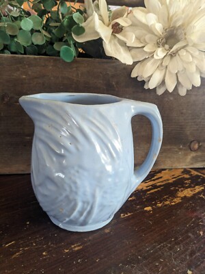 Vintage 1930's McCoy Pottery Blue Angelfish 6'' Pitcher