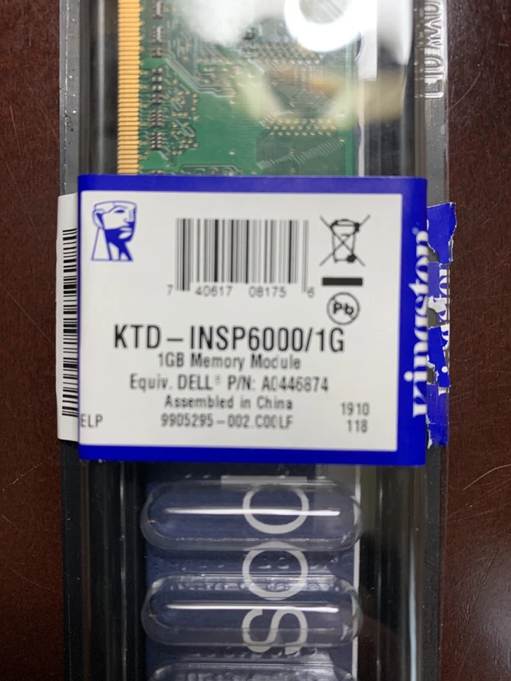 Kingston (KTD-INSP6000B/1G) ~1 GB Memory Module Equiv. Dell P/N A0446874 - Image 2 of 4