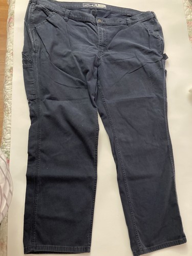 Damen Carhartt Jeans 24W Reg Loose Fit Straight Leg Dunkelblau Gebraucht