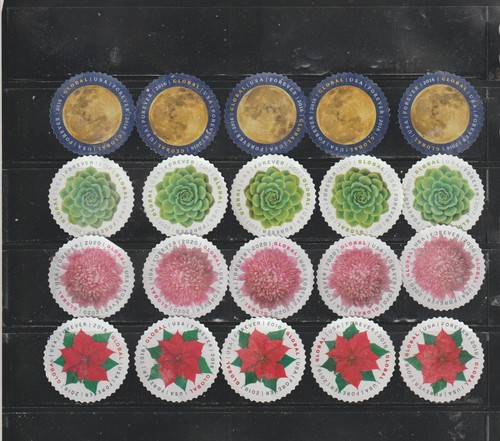 USA MINT USED 20 Global Stamps Face Value 34.00 U.S. No Cancels , No Gum VFNH