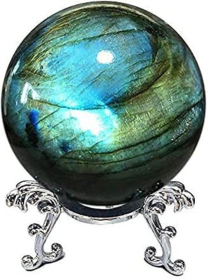 Natural Labradorite Crystal Sphere with Pedestal - Healing Ornament 700G