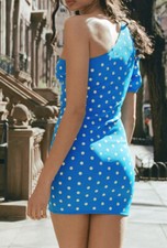 ZARA polka dot knit mini dress with a puff sleeve BNWT SOO OOS
