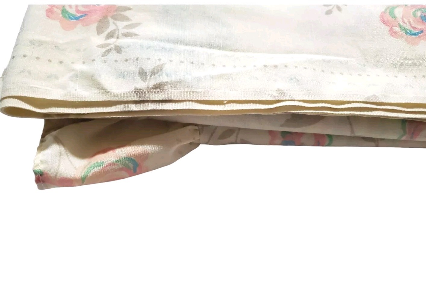 Vtg Wamsutta Superlin Double Flat Sheet And Pillowcase Butterfly Floral Ruffled