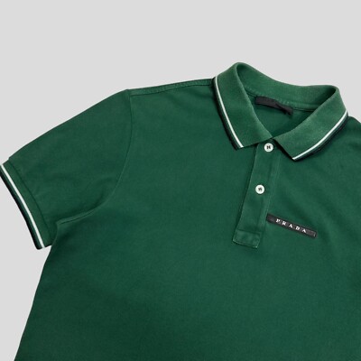 Prada Milano 2021 Forest Green Polo Shirt - S | eBay UK