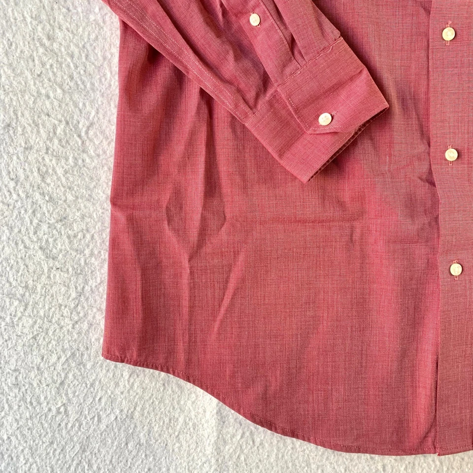 Vestido Covington ajustado para hombre 16.5 32 33 camisa con botones rojo liso manga larga Foto 3 de 4