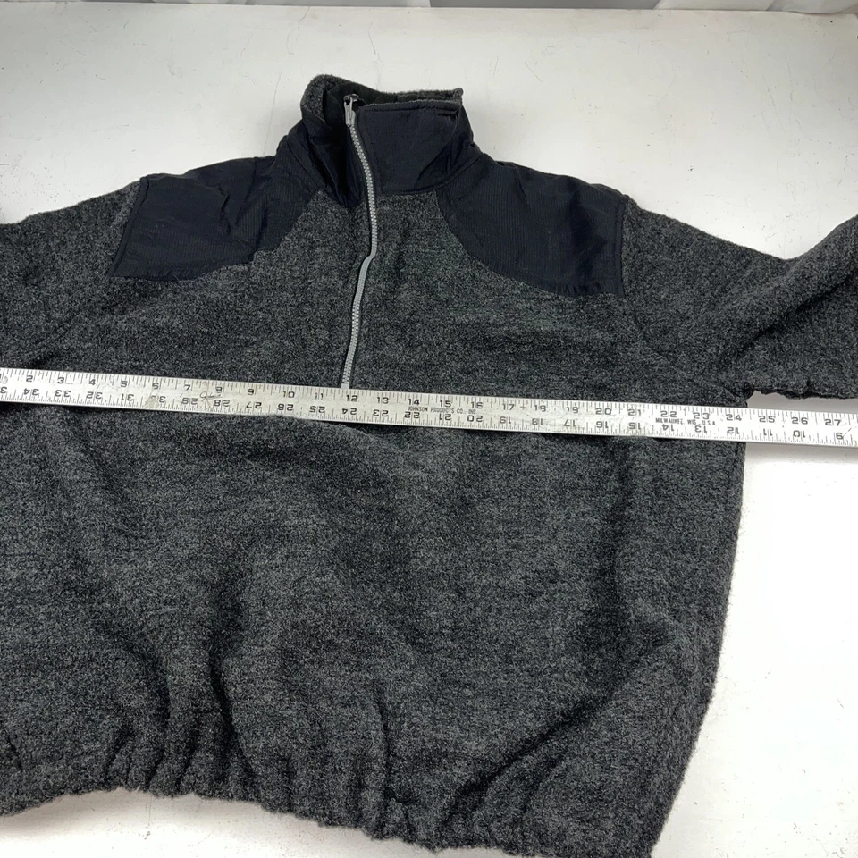 Vtg. Woolrich, Double 1/2 Zip Pullover. High Neck. Kangaroo Pocket. Black & Gray - Image 3 of 4