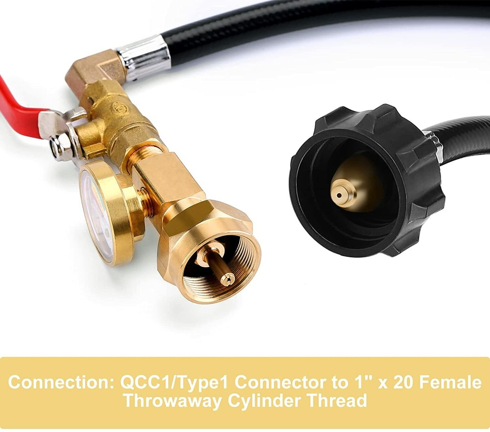 4FT / 48'' Propane Tank Refill Adapter Extension Hose for 1LB Propane Gas Tanks