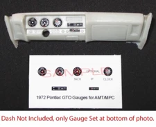 1970 to 1972 PONTIAC GTO GAUGE FACES for 1/25 scale AMT and MPC kits—PLEASE READ