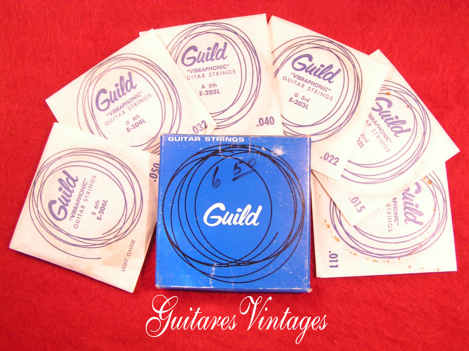 Cordes de guitare électrique Guild de 1960 jeu complet NOS vintage