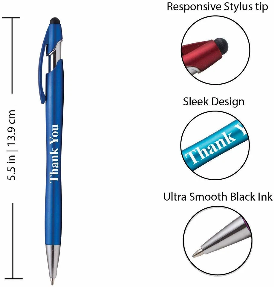 Canetas stylus Thank You Gift para todos os dispositivos TouchScreen - Caneta combo 2 em 1 para  - Imagem 2 de 4