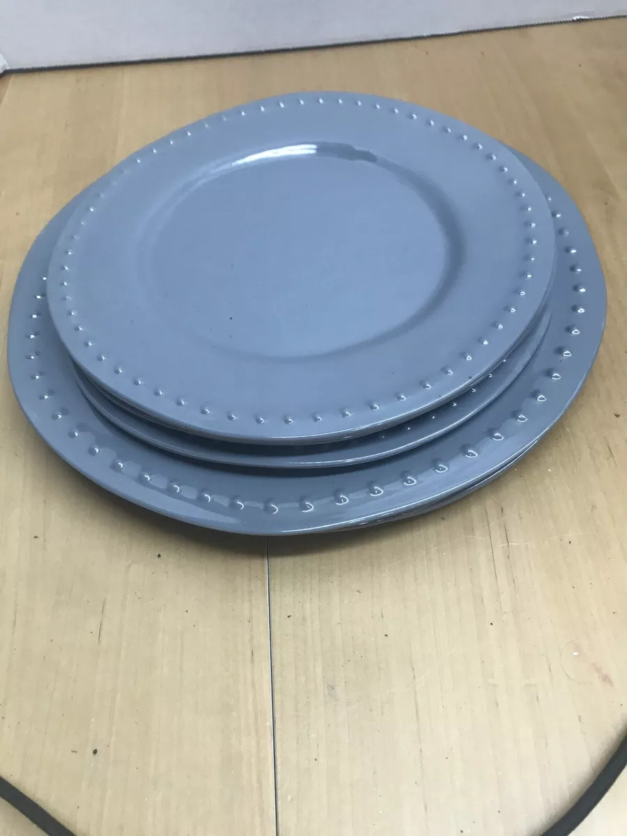 8 Plates Cabana by Hobby Lobby Gray Dot Design Acrylic Plates