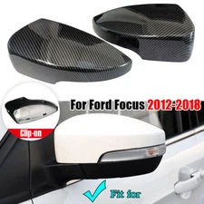 Carbon Fiber Rearview Side Mirror Cover Cap Replace For Focus MK3 US 2012-2018