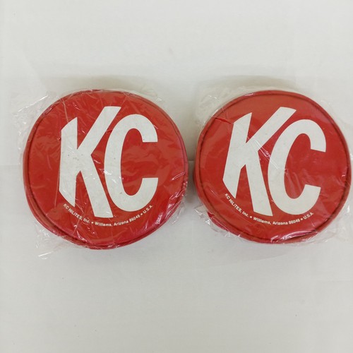 KC Hilites Vintage KC Logo Light Covers Red Round 5'' Set of 2 NEW