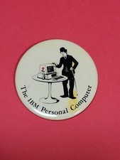Chaplin IBM Personal Computer PC Vintage Advertising Button Pin