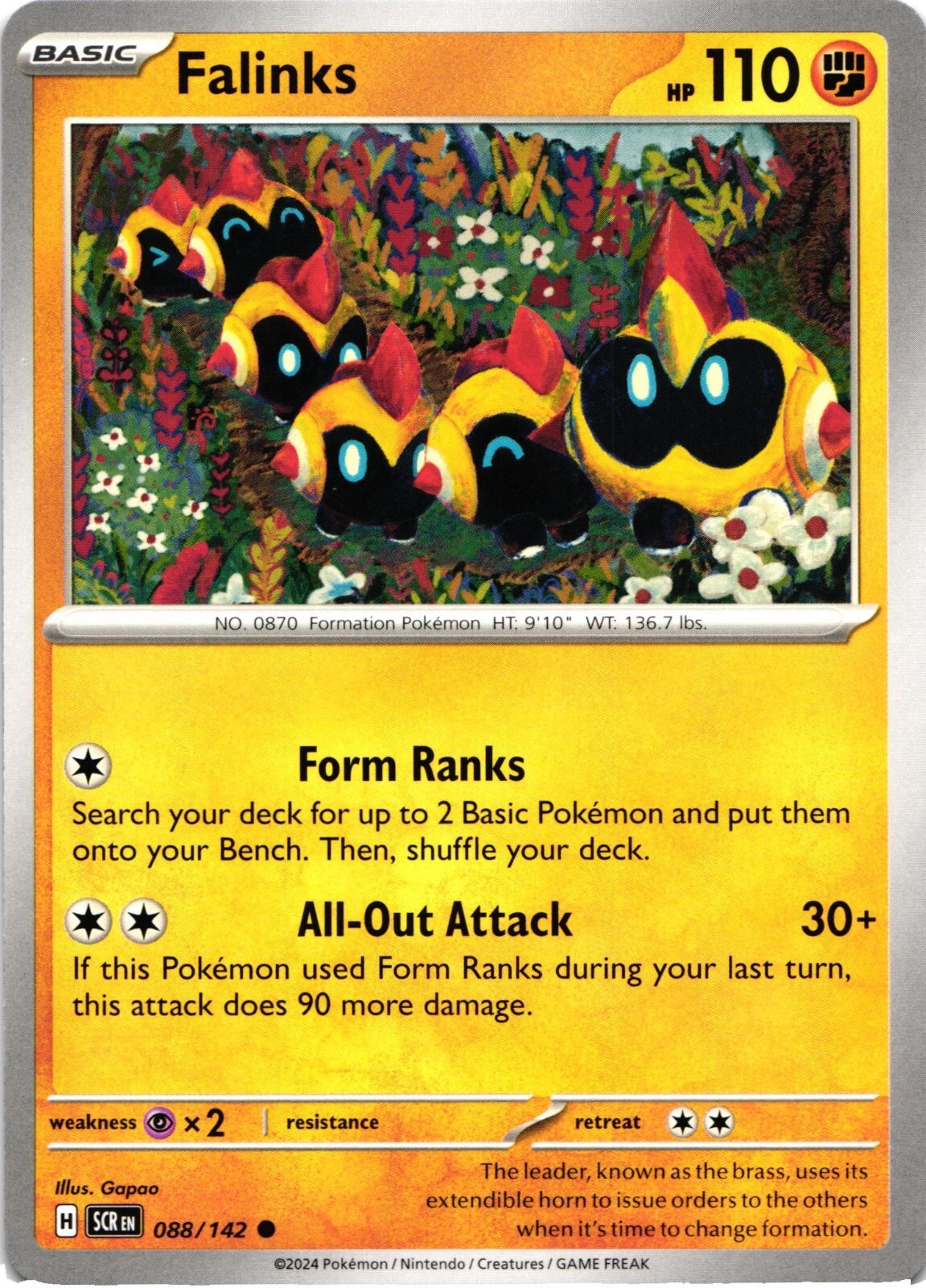 Pokemon Stellar Crown Falinks Regular Common Card