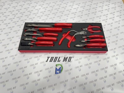 #ad Snap on Tools USA NEW RED 10 Piece Diagonal Cutter Pliers Foam Set PLDC1000FR $1055.00