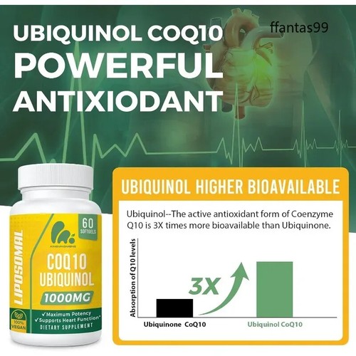 1000mg Liposomal Coenzyme Q10 Soft Capsules - Picture 3 of 6