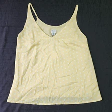 A New Day Women's Yellow Polka Dot Essential Tank Top Size XS