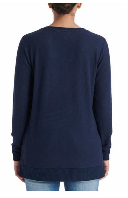 lucky brand v neck tunic sweater