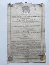 Antique Royalty Queen Victoria State Coach Carriage Description  Build In 1761