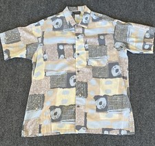 Triumph Of California Mens Shirt VTG Blue Yellow Asian Pastel Abstract XL 90s