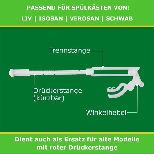 LIV Isosan Spülkasten Ersatzteil: Drückerstange mit Winkelhebel (5-380-005) - Bild 2 von 3