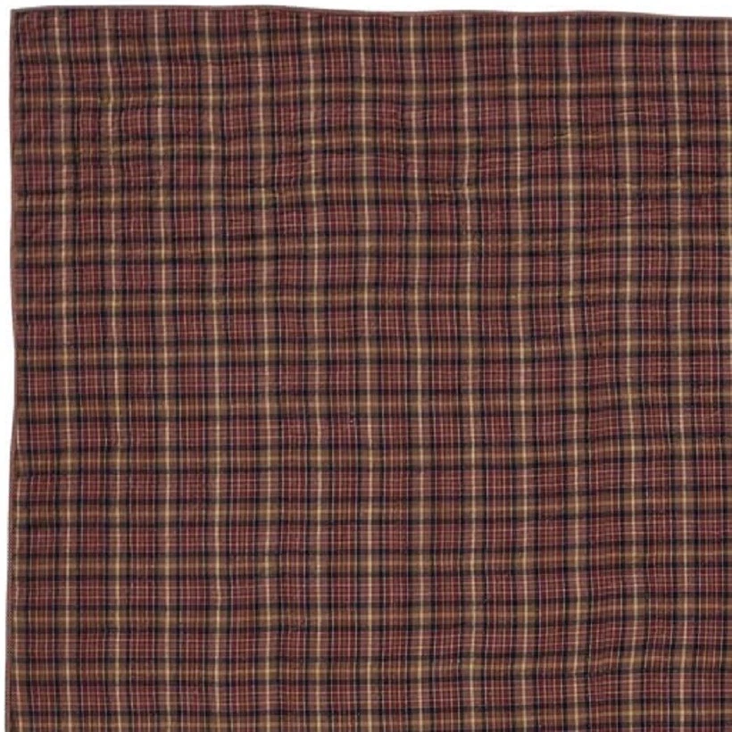 Edredón doble cosido a mano rojo y tostado a cuadros algodón país retazos estrella Abilene Foto 3 de 4