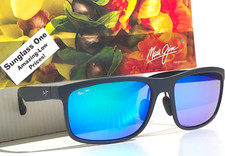 NEW Maui Jim HUELO Matte Blue POLARIZED Hawaii Blue Lens Sunglass B449-03