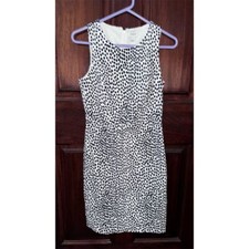 J. Crew Women's Dalmatian Print Shift Dress Black & White Size 6 Sleeveless