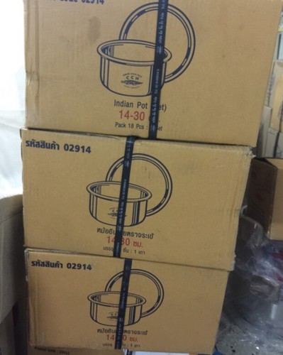 Thai Traditional Crocodile Brand Aluminum Cooking Pot Medium& Small Set 14-30 cm - Picture 12 of 14