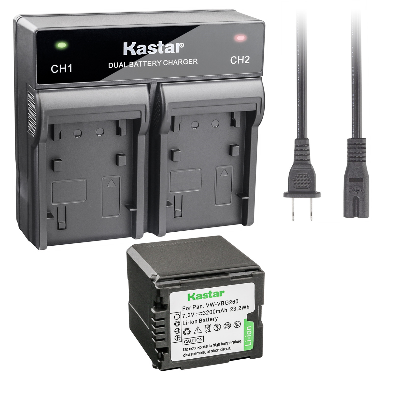Kastar Battery Rapid Charger for Panasonic VBG260 HDC-TM700 HDC-TM700K Camcorder