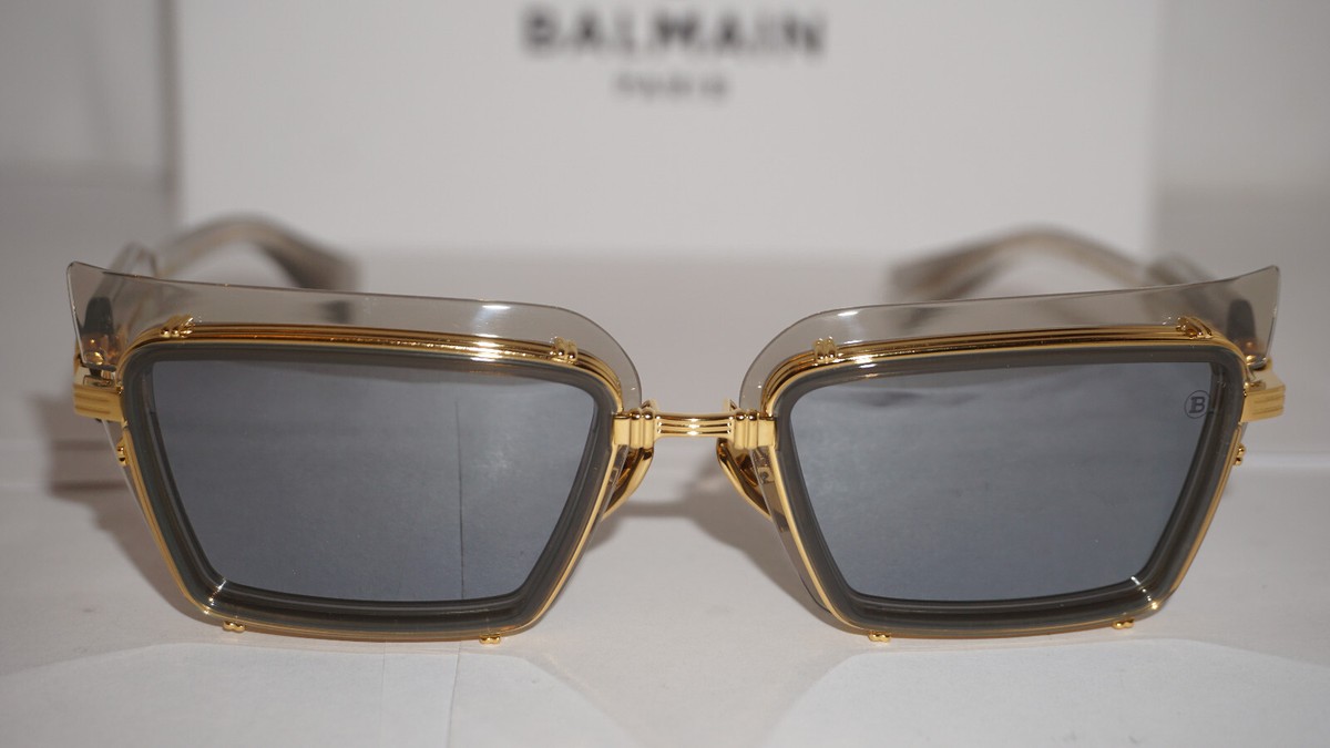 Balmain B-ll BPS 03 GRY GLD Sunglasses New Authentic Balmain Brigade-IV BPS-120A Sunglasses Gold/Black/Grey  main image 4