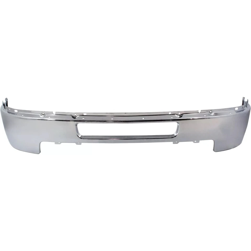 New Front Bumper Chrome Steel Fits 2011-2014 Chevy Silverado 2500HD 3500HD Truck - Imagem 2 de 4