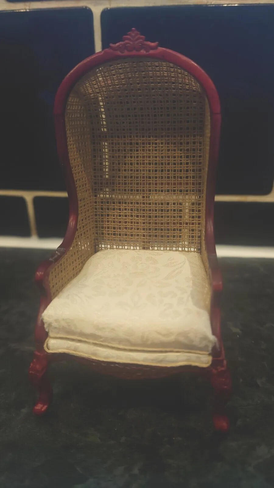 JiaYi Dolls House Miniature 12th Scale Rattan Chair Imp Missing