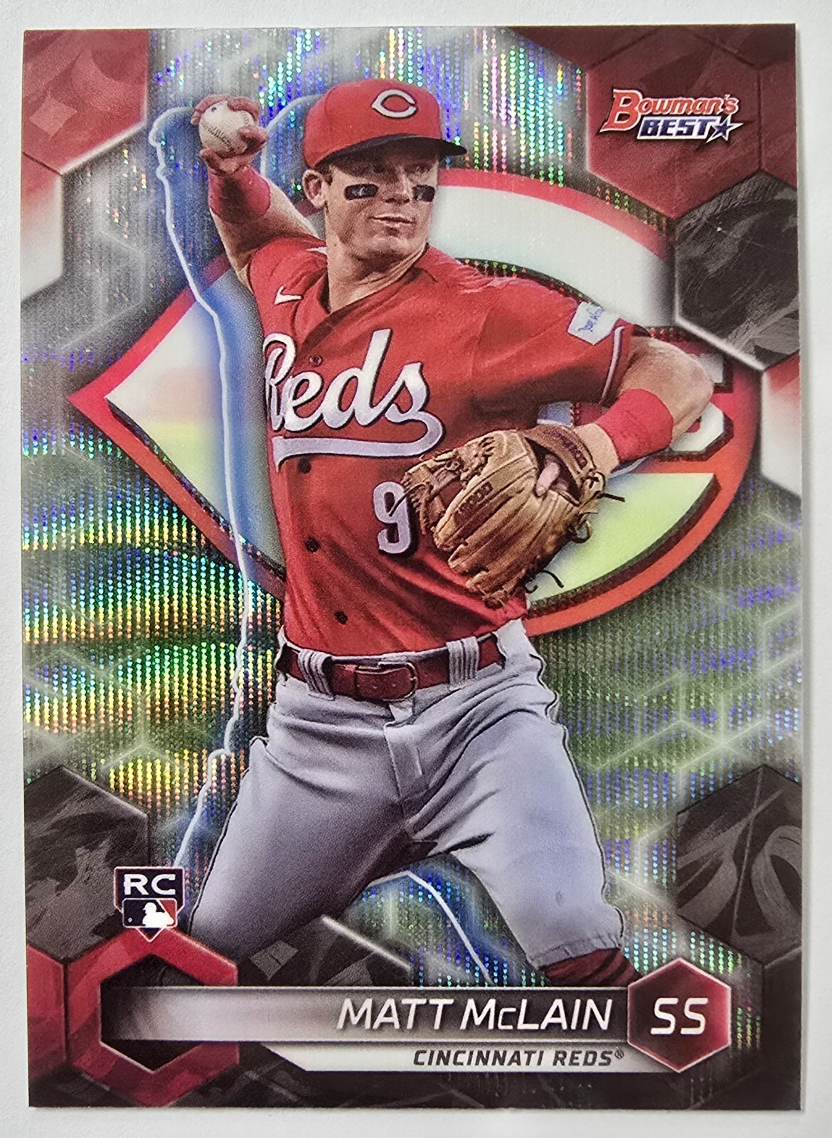2023 Bowman's Best #39 Matt McLain RC Wave Refractor